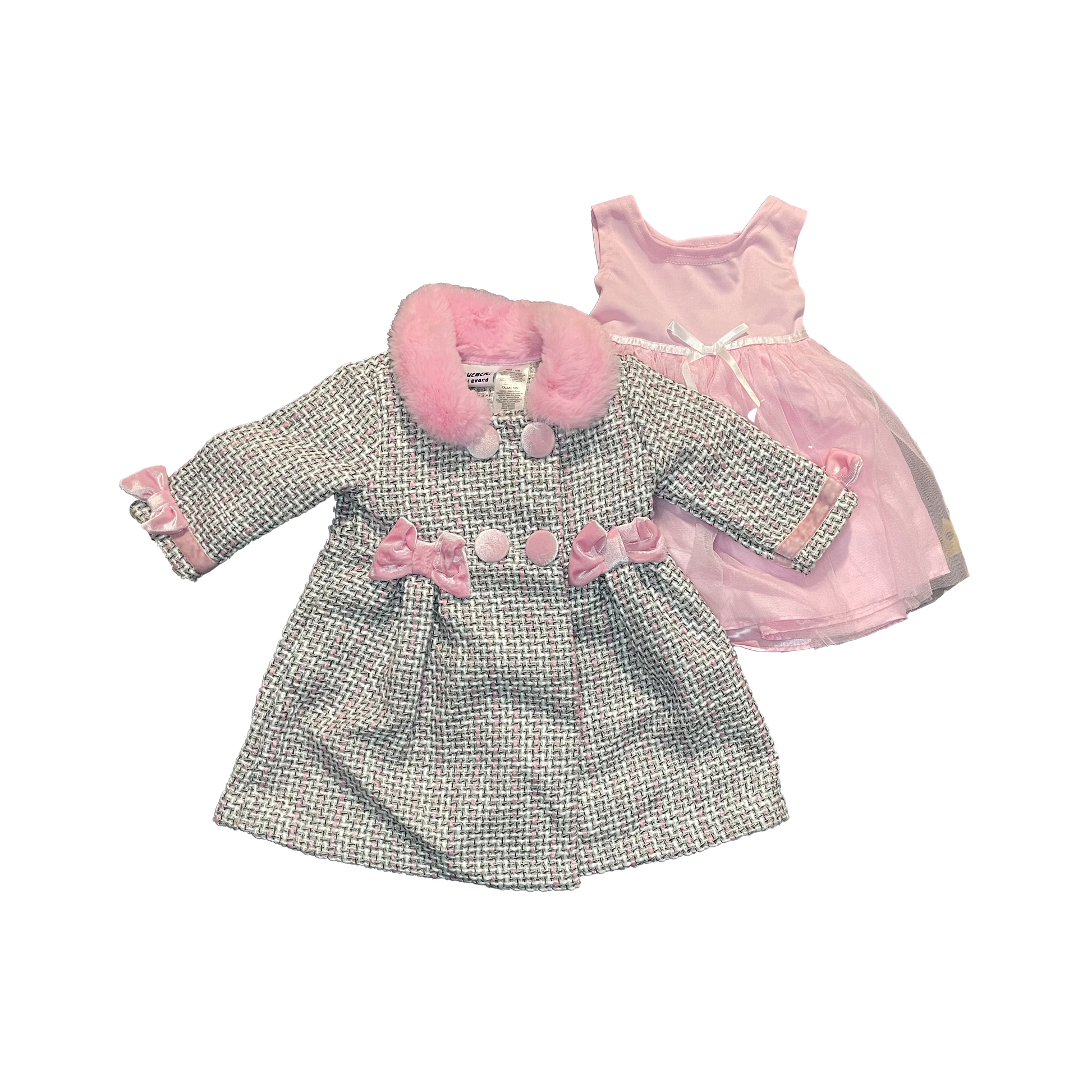 Pink Tweed Coat and Dress Set