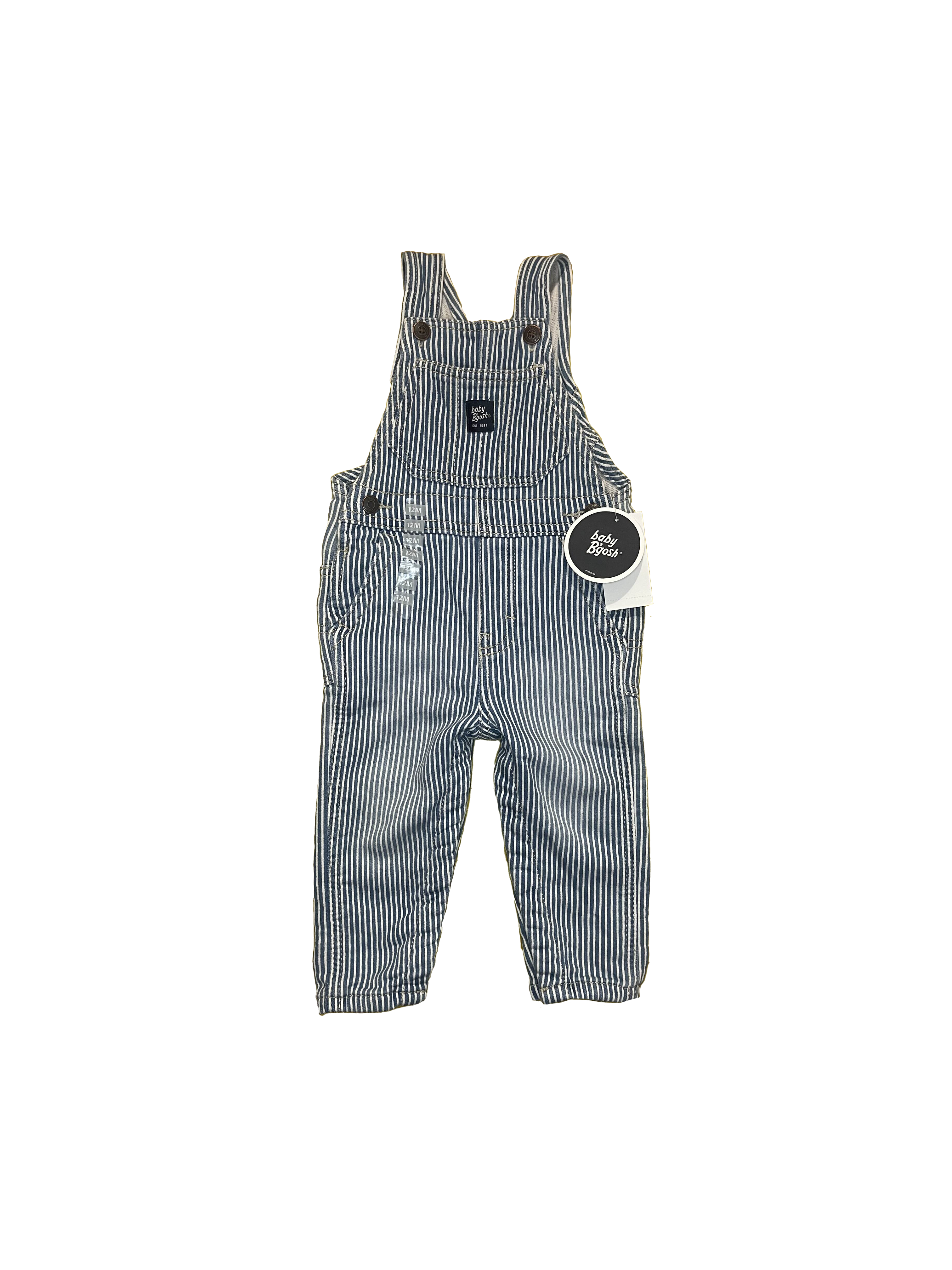 Striped Railroad Train Driver Denim Overalls