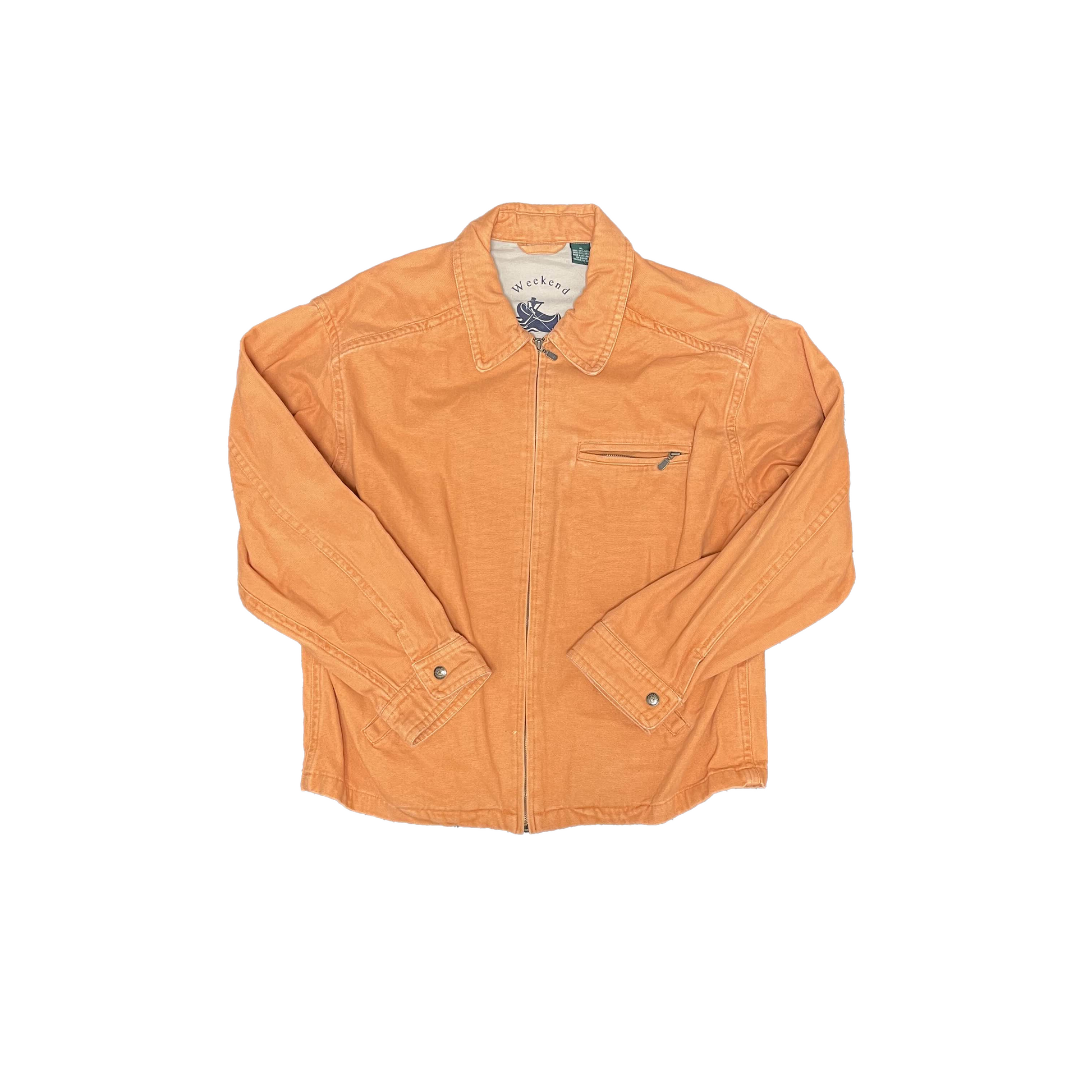 Washed Canvas Zip Up Work Jacket